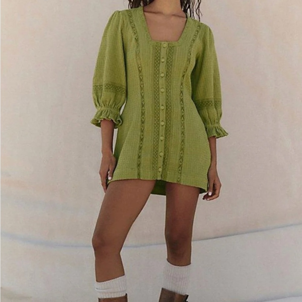 Free People Green Mini Dress